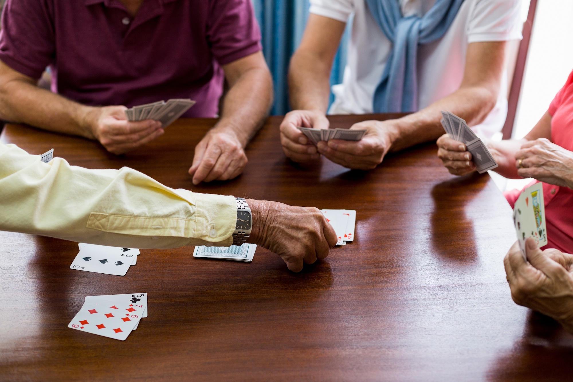 Seniors playing cards